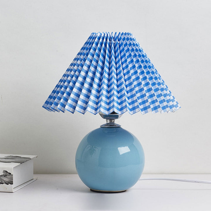 Nordic Minimalist Ceramic Table Lamp Pleated Shade 1-Light-Orizon Depot