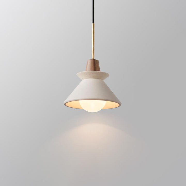 Nordic Minimalist White Cement Tapered Pendant Lamp-Orizon Depot