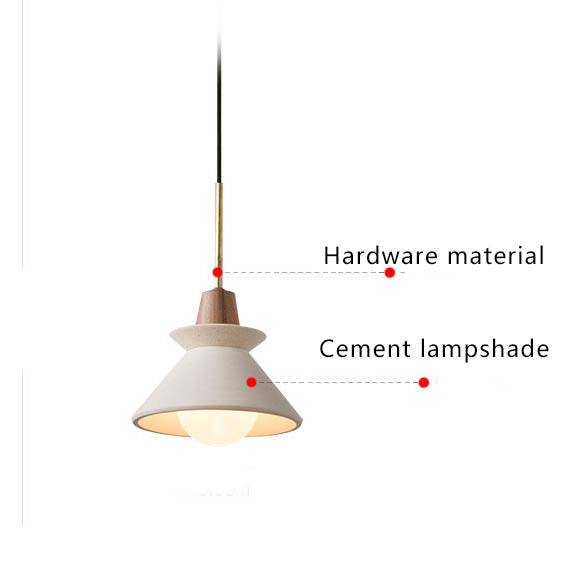 Nordic Minimalist White Cement Tapered Pendant Lamp-Orizon Depot