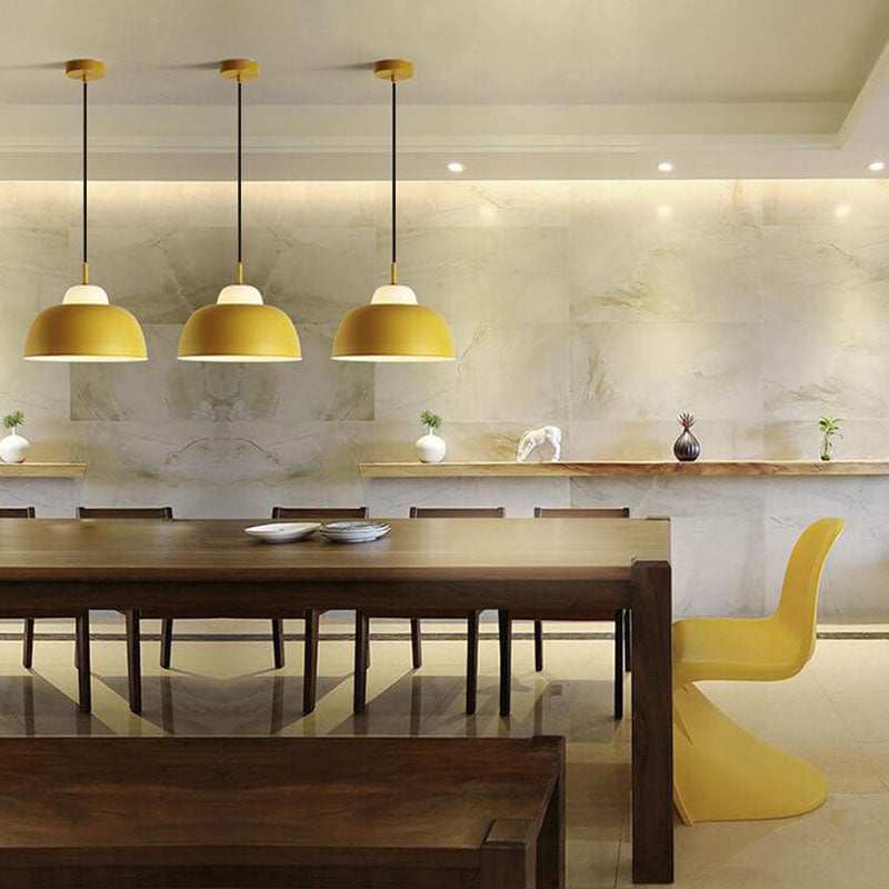 Nordic Modern Creative Macaron Aluminum 1-Light Dome Pendant Lamp-Orizon Depot