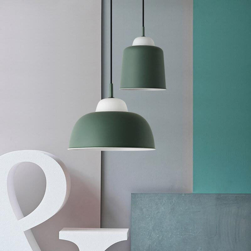 Nordic Modern Creative Macaron Aluminum 1-Light Dome Pendant Lamp-Orizon Depot