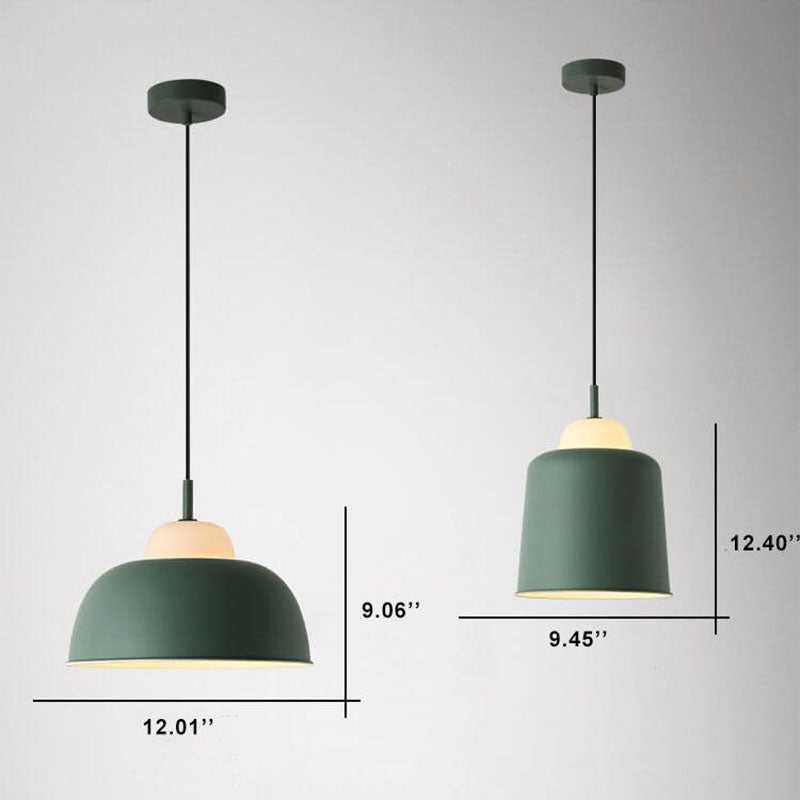 Nordic Modern Creative Macaron Aluminum 1-Light Dome Pendant Lamp-Orizon Depot