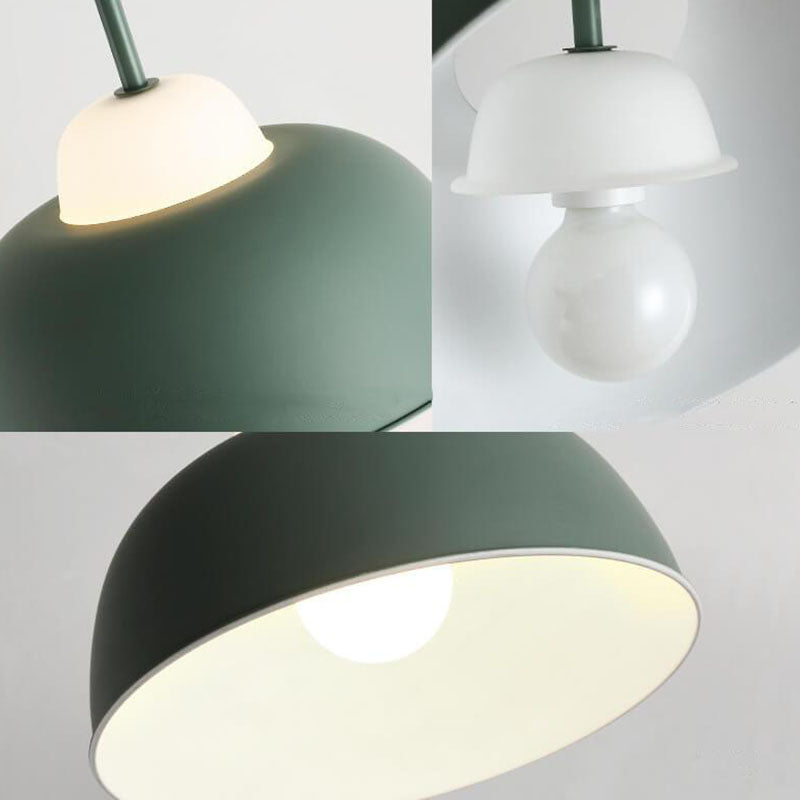 Nordic Modern Creative Macaron Aluminum 1-Light Dome Pendant Lamp-Orizon Depot