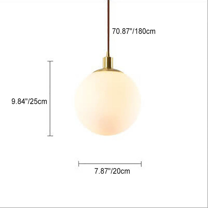 Nordic Modern Minimalist White Orb One-Light Pendant Lamp-Orizon Depot