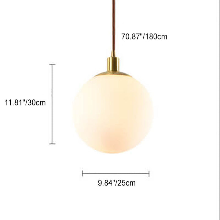 Nordic Modern Minimalist White Orb One-Light Pendant Lamp-Orizon Depot