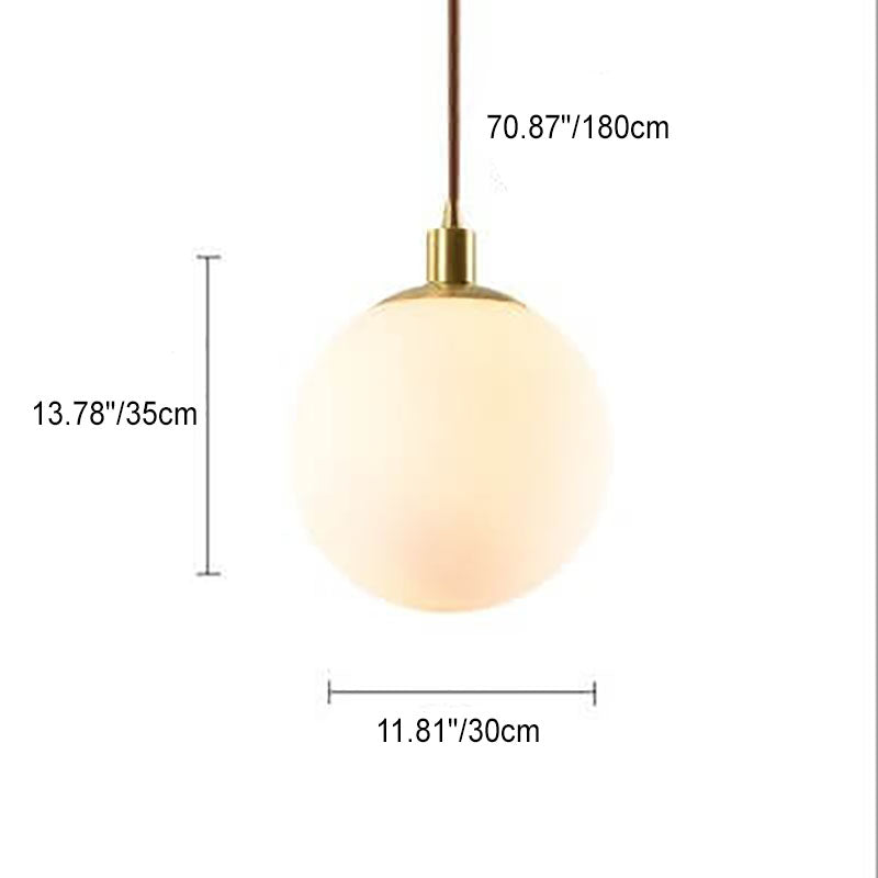 Nordic Modern Minimalist White Orb One-Light Pendant Lamp-Orizon Depot