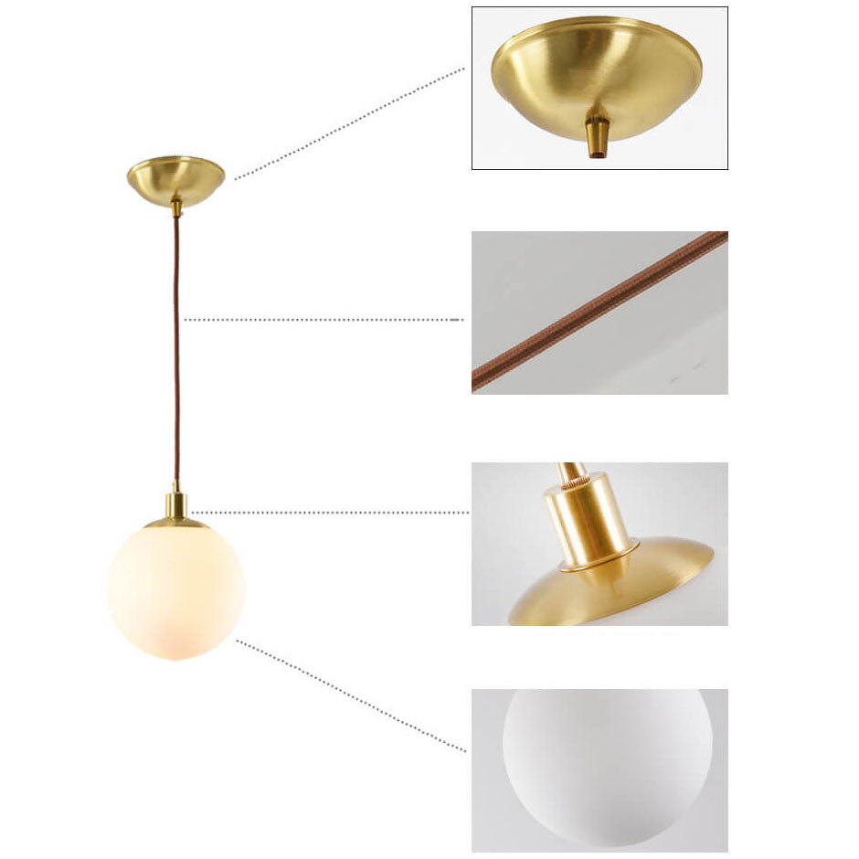 Nordic Modern Minimalist White Orb One-Light Pendant Lamp-Orizon Depot