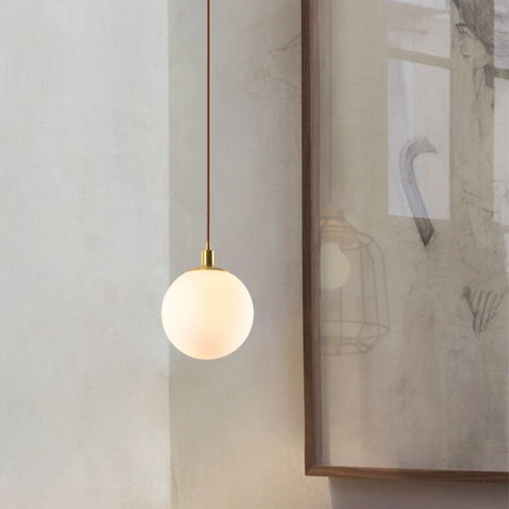 Nordic Modern Minimalist White Orb One-Light Pendant Lamp-Orizon Depot
