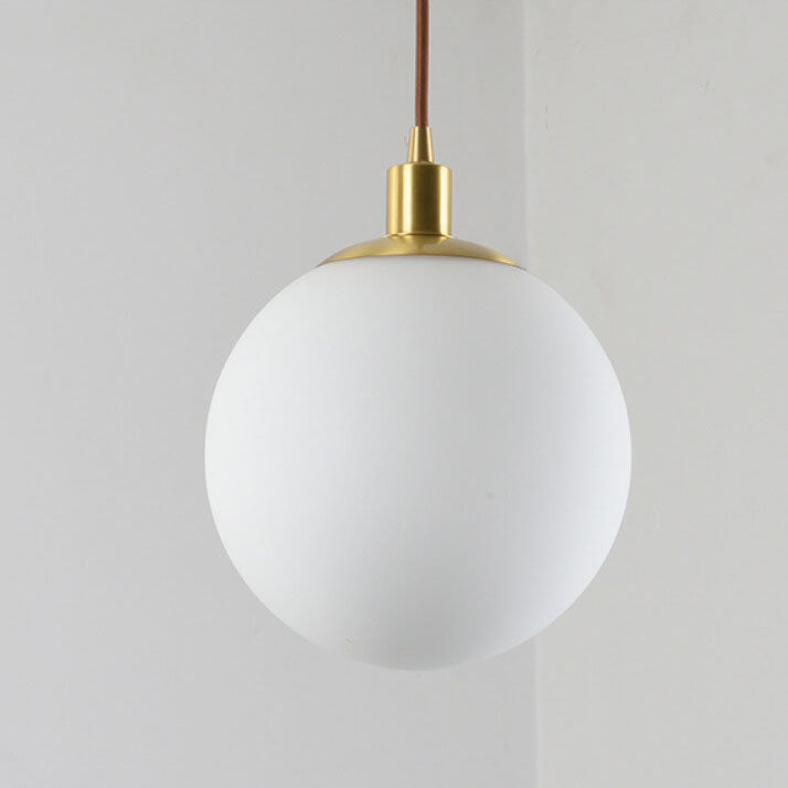 Nordic Modern Minimalist White Orb One-Light Pendant Lamp-Orizon Depot