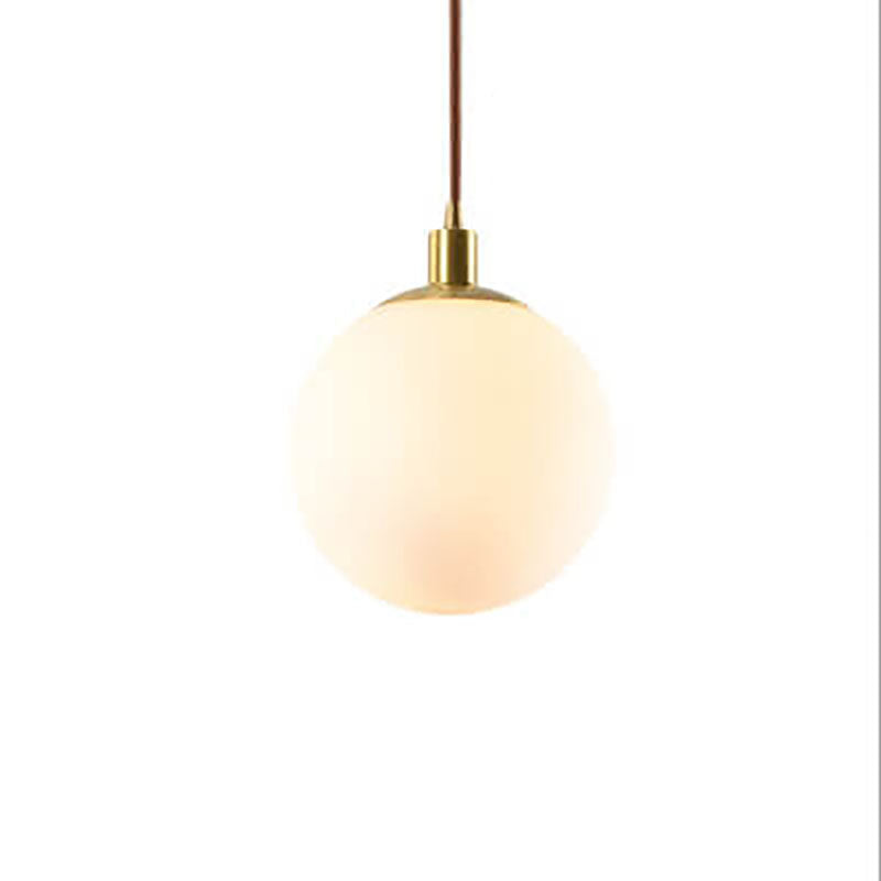 Nordic Modern Minimalist White Orb One-Light Pendant Lamp-Orizon Depot