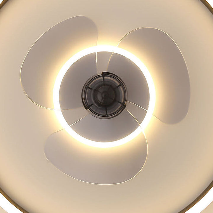 Nordic Simplistic Round Invisible LED Flush Mount Ceiling Fan Light-Orizon Depot