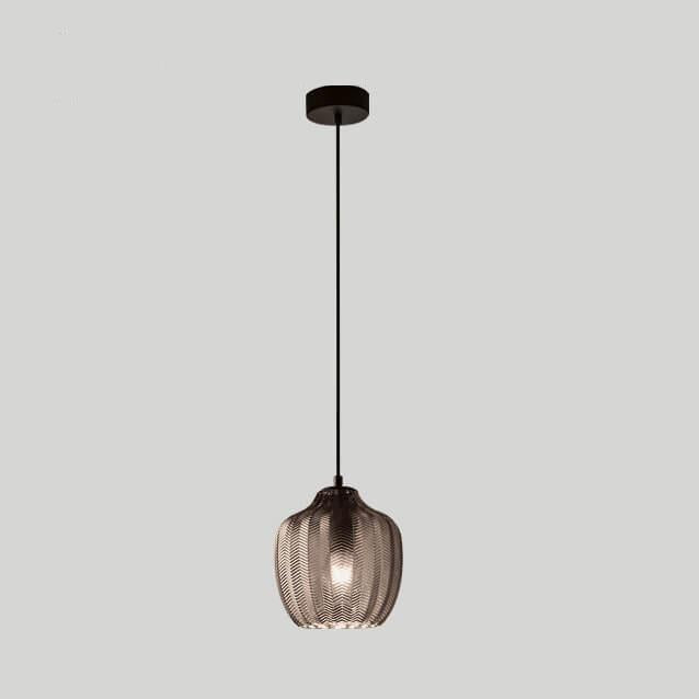 Nordic Wavy Glass Barrel Pendant Lamp-Orizon Depot