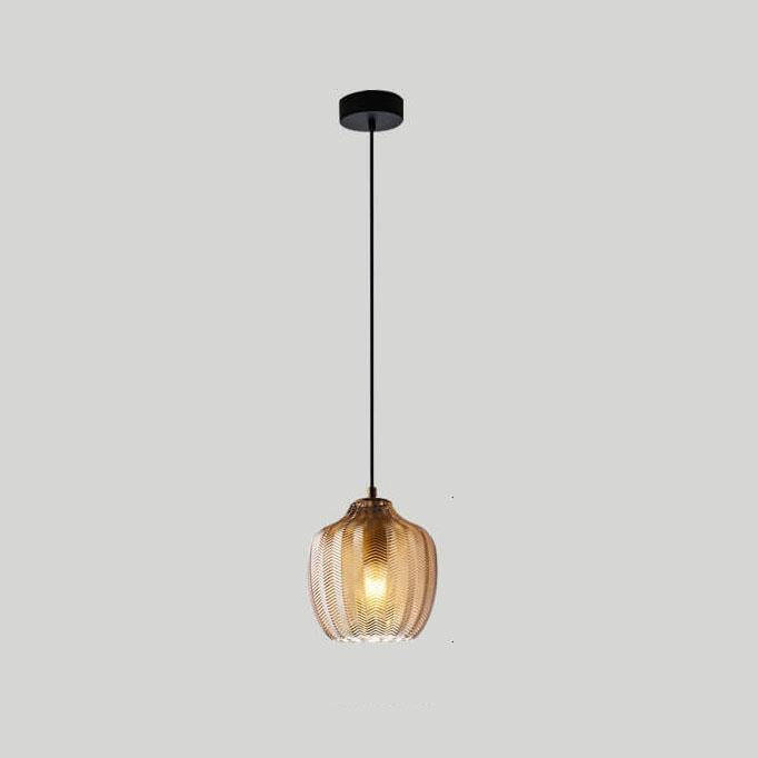 Nordic Wavy Glass Barrel Pendant Lamp-Orizon Depot