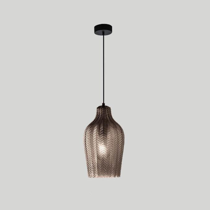 Nordic Wavy Glass Barrel Pendant Lamp-Orizon Depot