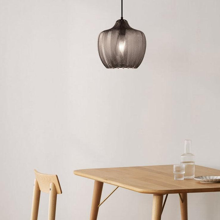 Nordic Wavy Glass Barrel Pendant Lamp-Orizon Depot