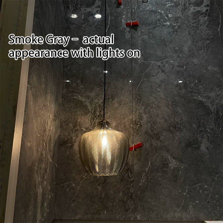 Nordic Wavy Glass Barrel Pendant Lamp-Orizon Depot