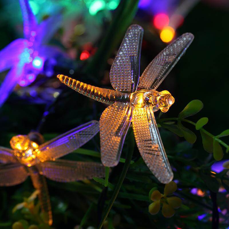 Outdoor Solar Dragonfly Waterproof LED Lights Festival Party Decoration String Lamp-Orizon Depot