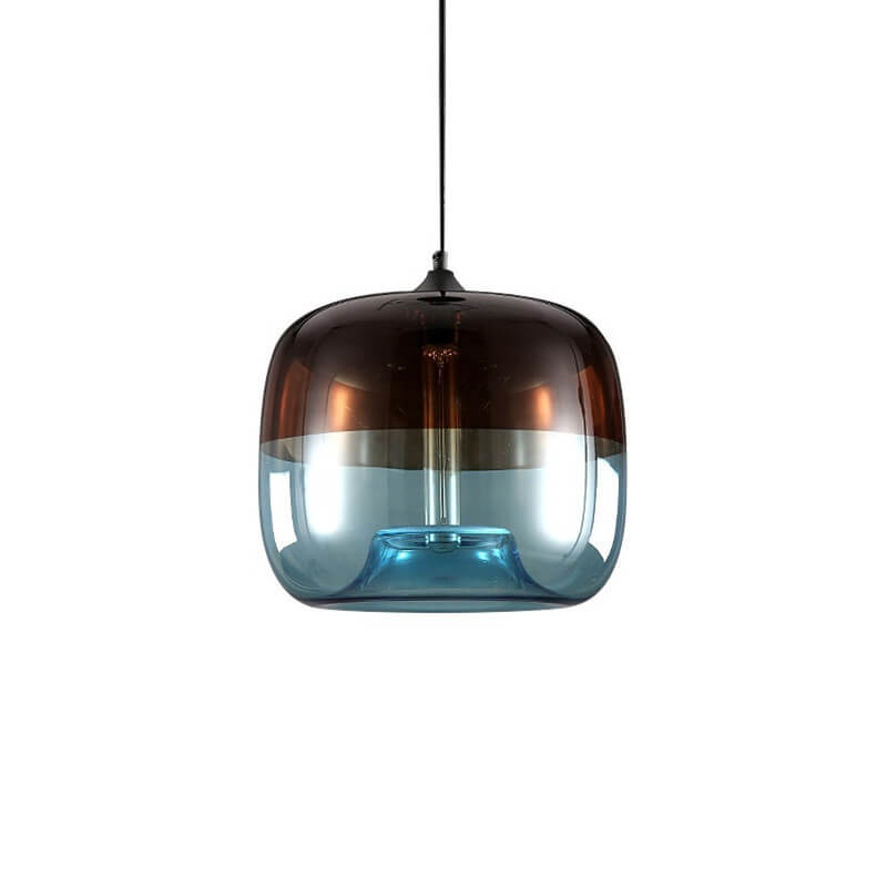 Retro Colorful Glass Style 1-Light Drum Pendant Lamp-Orizon Depot