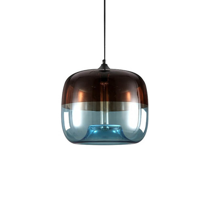 Retro Colorful Glass Style 1-Light Drum Pendant Lamp-Orizon Depot