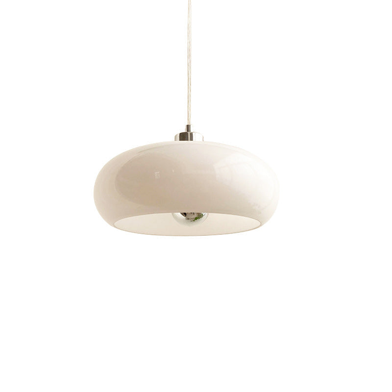 Vintage White/Orange Glass Dome Pendant Light-Orizon Depot
