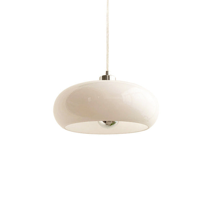 Vintage White/Orange Glass Dome Pendant Light-Orizon Depot