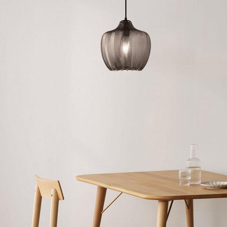 Nordic Wavy Glass Barrel Pendant Lamp-Orizon Depot