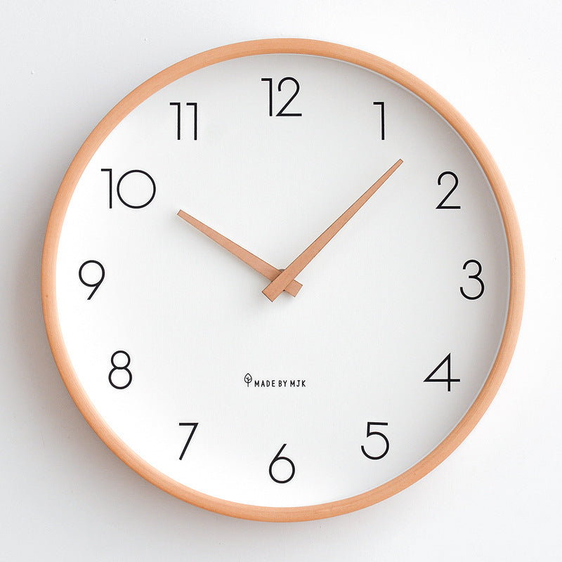 Nordic Minimalist Wood Silent Wall Clock-Orizon Depot