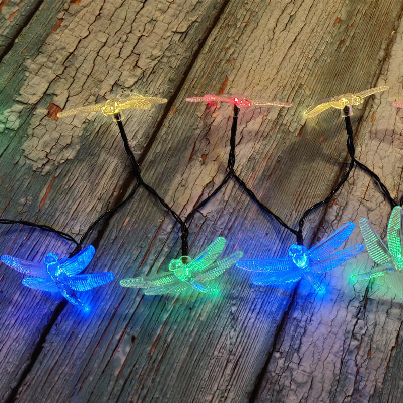 Outdoor Solar Dragonfly Waterproof LED Lights Festival Party Decoration String Lamp-Orizon Depot