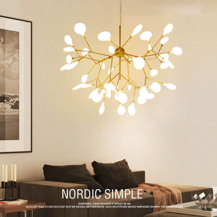 Modern Metal Branch Fireflies LED Chandelier with 27/36 Lights-Orizon Depot