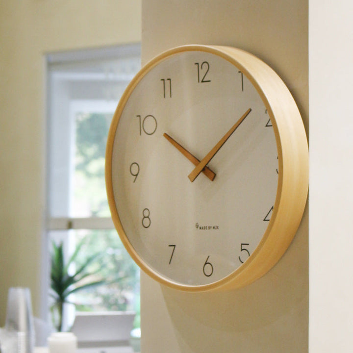 Nordic Minimalist Wood Silent Wall Clock-Orizon Depot