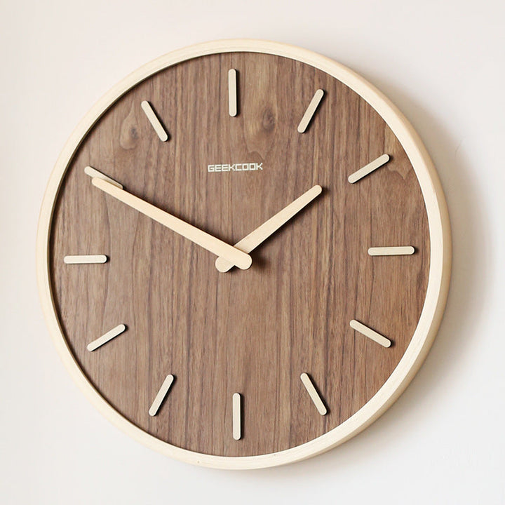 Minimalistic Quiet Wooden Wall Clock - 12 Inch Design-Orizon Depot