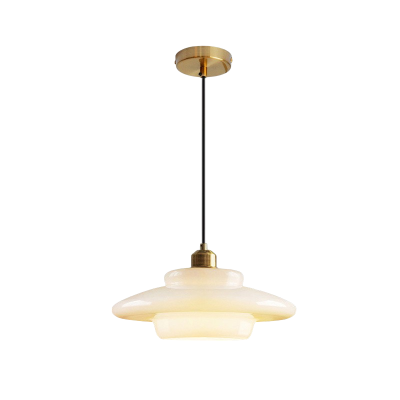 Milky White Glass Pendant Lamp Luxury Ambient Hanging Light-Orizon Depot