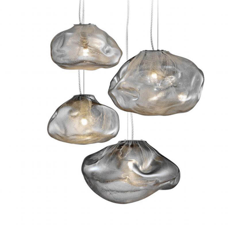 Elegant Cloud Form Glass 1-Light Hanging Pendant Lamp