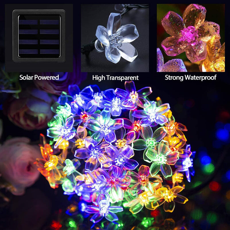 LED Solar Sakura String Lights Waterproof Outdoor Fairy Flower Lamp-Orizon Depot
