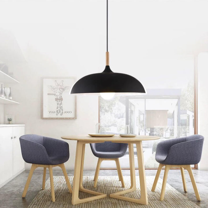 Modern Industrial Wooden Top Pendant Light-Orizon Depot