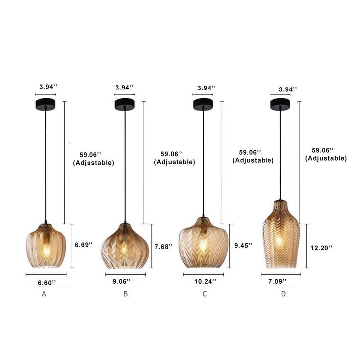 Nordic Wavy Glass Barrel Pendant Lamp-Orizon Depot