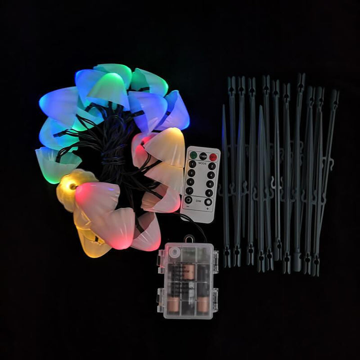 Contemporary Creative Plastic Solar LED Mushroom Lights String Lamp For Outdoor Patio-Orizon Depot