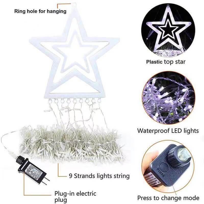 Star Waterfall Light Christmas Meteor Lights LED String Lamp-Orizon Depot