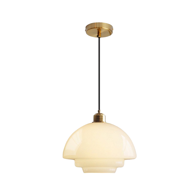 Milky White Glass Pendant Lamp Luxury Ambient Hanging Light-Orizon Depot