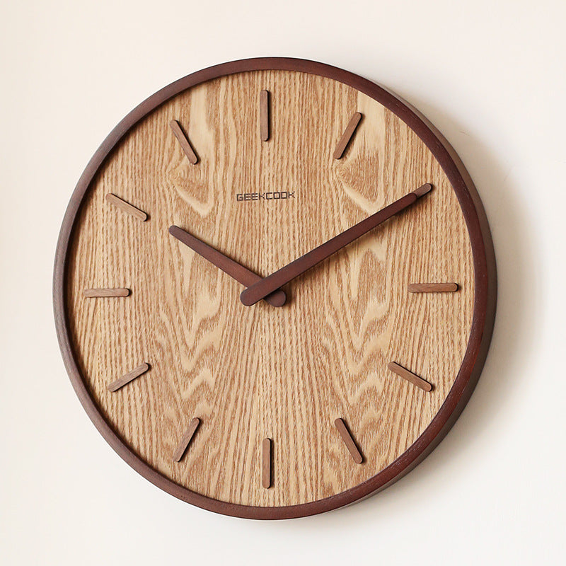 Minimalistic Quiet Wooden Wall Clock - 12 Inch Design-Orizon Depot