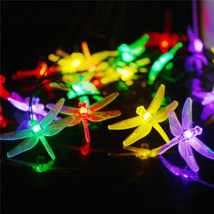 Outdoor Solar Dragonfly Waterproof LED Lights Festival Party Decoration String Lamp-Orizon Depot