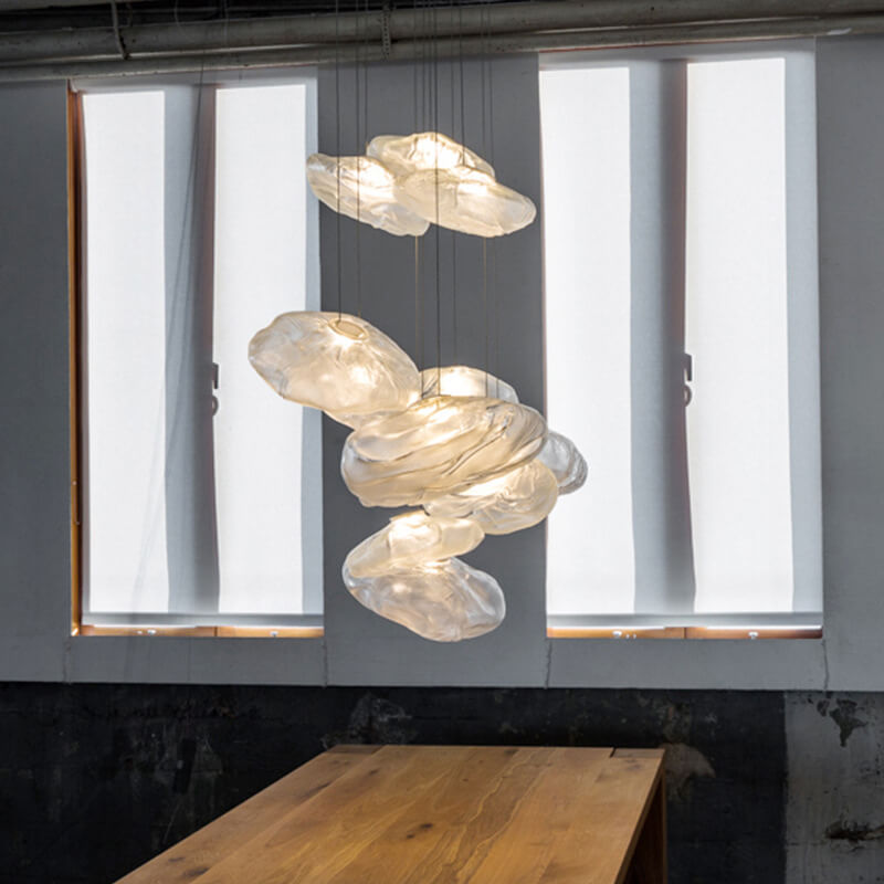 Elegant Cloud Form Glass 1-Light Hanging Pendant Lamp