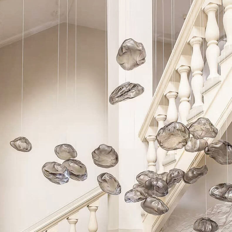 Elegant Cloud Form Glass 1-Light Hanging Pendant Lamp