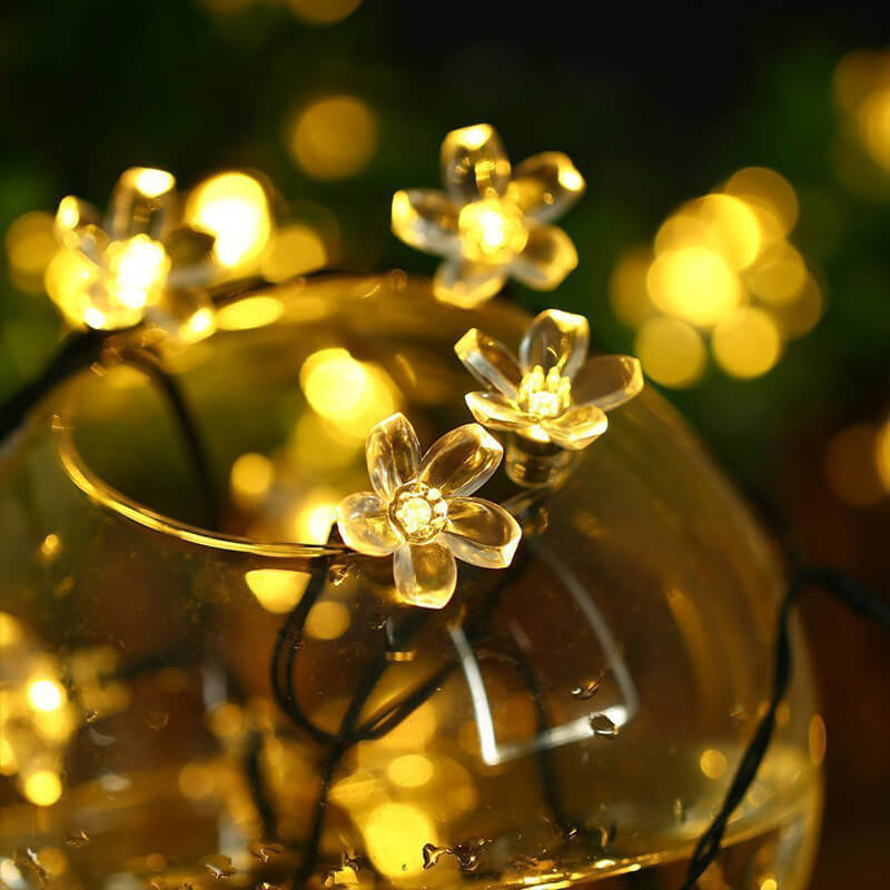LED Solar Sakura String Lights Waterproof Outdoor Fairy Flower Lamp-Orizon Depot