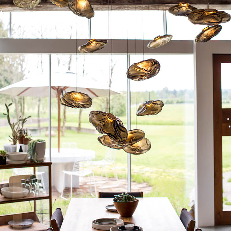 Elegant Cloud Form Glass 1-Light Hanging Pendant Lamp