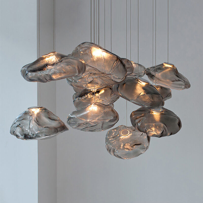 Elegant Cloud Form Glass 1-Light Hanging Pendant Lamp