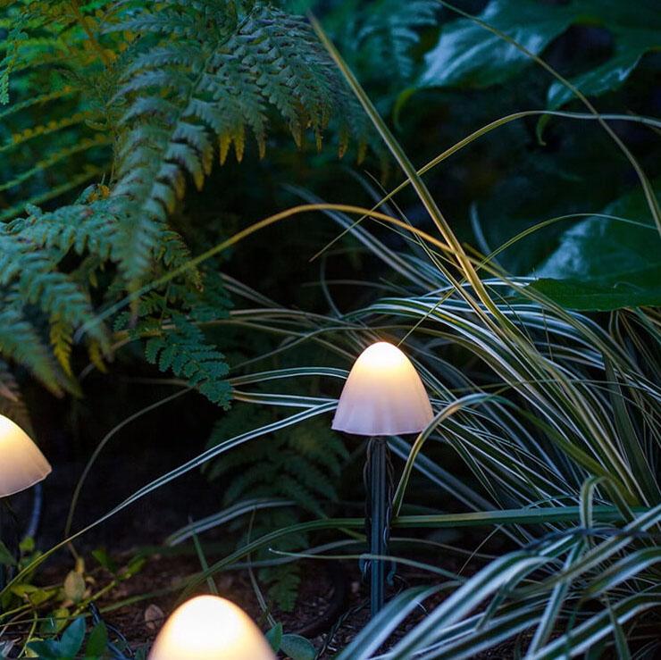 Contemporary Creative Plastic Solar LED Mushroom Lights String Lamp For Outdoor Patio-Orizon Depot