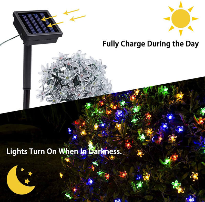 LED Solar Sakura String Lights Waterproof Outdoor Fairy Flower Lamp-Orizon Depot