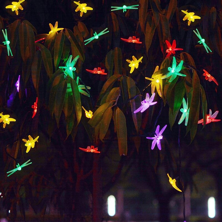 Outdoor Solar Dragonfly Waterproof LED Lights Festival Party Decoration String Lamp-Orizon Depot