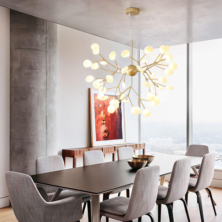 Modern Metal Branch Fireflies LED Chandelier with 27/36 Lights-Orizon Depot